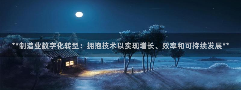 彩神ix官网是哪个公司的：**制造业数字化转型：拥抱技术以实现增长、效率和可持续发展**