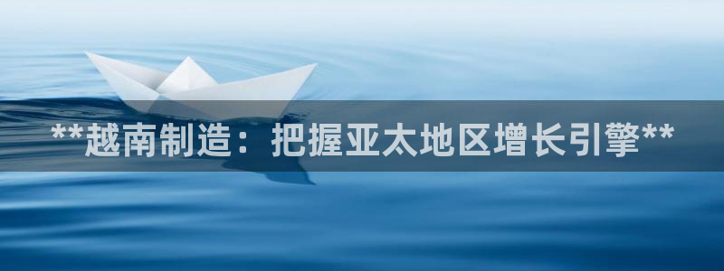 彩神网合法吗：**越南制造：把握亚太地区增长引擎**