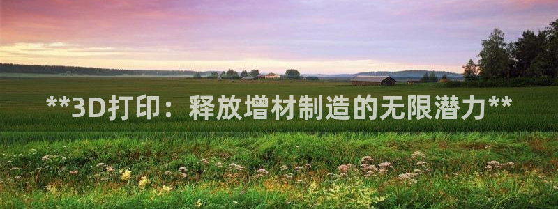 彩神8是正规平台吗：**3D打印：释放增材制造的无限潜力**