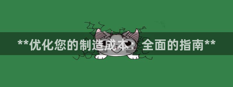 彩神vll首页：**优化您的制造成本：全面的指南**