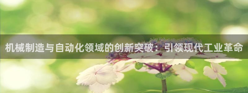 彩神是正规平台吗安全吗：机械制造与自动化领域的创新突破：引领