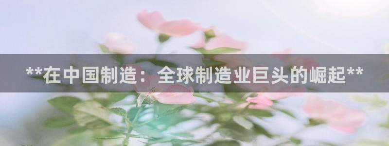 彩神ix官网是哪个公司的：**在中国制造：全球制造业巨头的崛起**