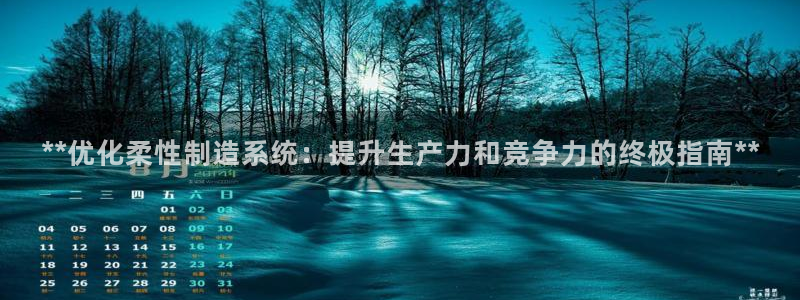 彩神v8下载app：**优化柔性制造系统：提升生产力和竞争力的终极指南**