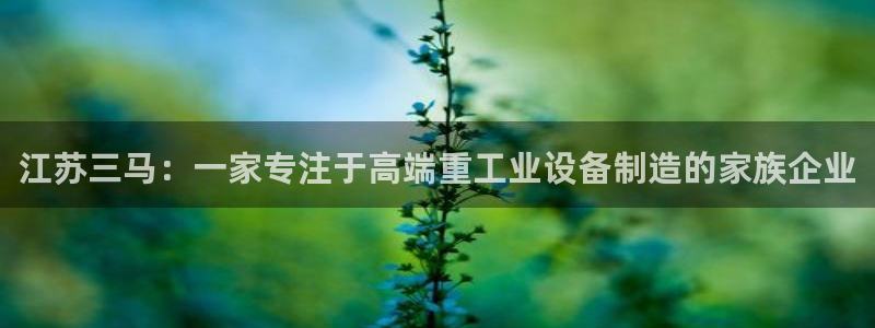 彩神vl购彩大厅：江苏三马：一家专注于高端重工业设备制造的家